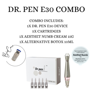 Dr. Pen E30 Combo 3 (E30 Device + 5x Cartridges + 1x Aesthet 15g + 1x Alt Botox)