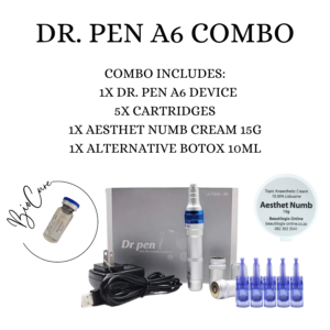 Dr. Pen A6 Combo 3 (1x A6 Device + 5x Cartridges + 1x Aesthet 15g + 1x Alt Botox)