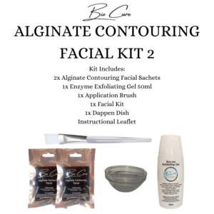Alginate Contouring Facial Kit 2 (2xAlgin Pouch+1xEnzyme Exfo+1xApp Brush+1xDap Dish+Instr+Video)