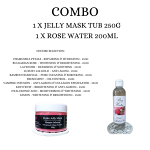 Jelly Mask Tub 250g + Rose Water 200ml Combo