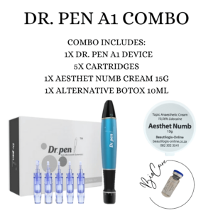 Dr. Pen A1 Combo 3 (1x A1 Device + 5x Cartridges + 1x Aesthet 15g + 1x Alt Botox)